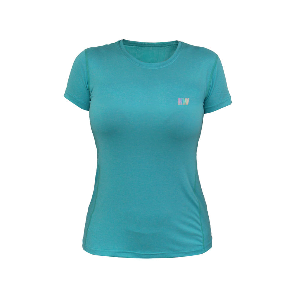 Polera Dry Fit Hw Manga Corta Mujer Turquesa